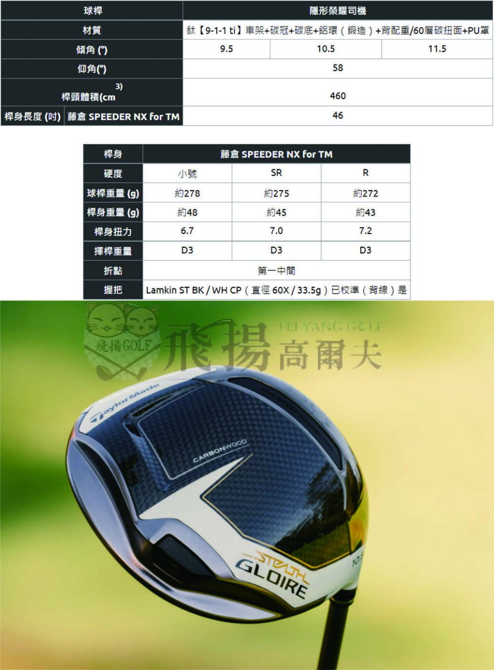 飛揚高爾夫】'22 TaylorMade STEALTH Gloire 一號木桿,碳身